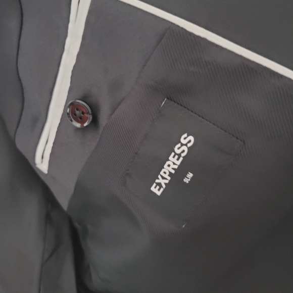 Express Men's Black Patterned Tuxedo Blazer Slim Fit 44S - Picture 6 of 10